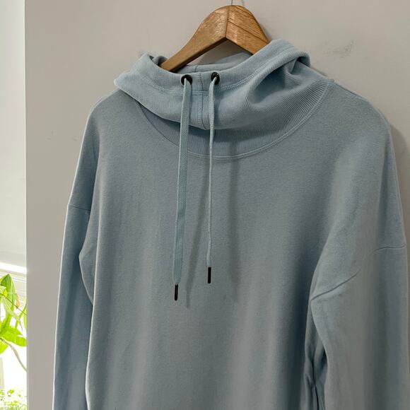 Sweaty Betty Light Blue Funnel Neck Hoodie Sweatshirt Size Small - Picture 3 of 7